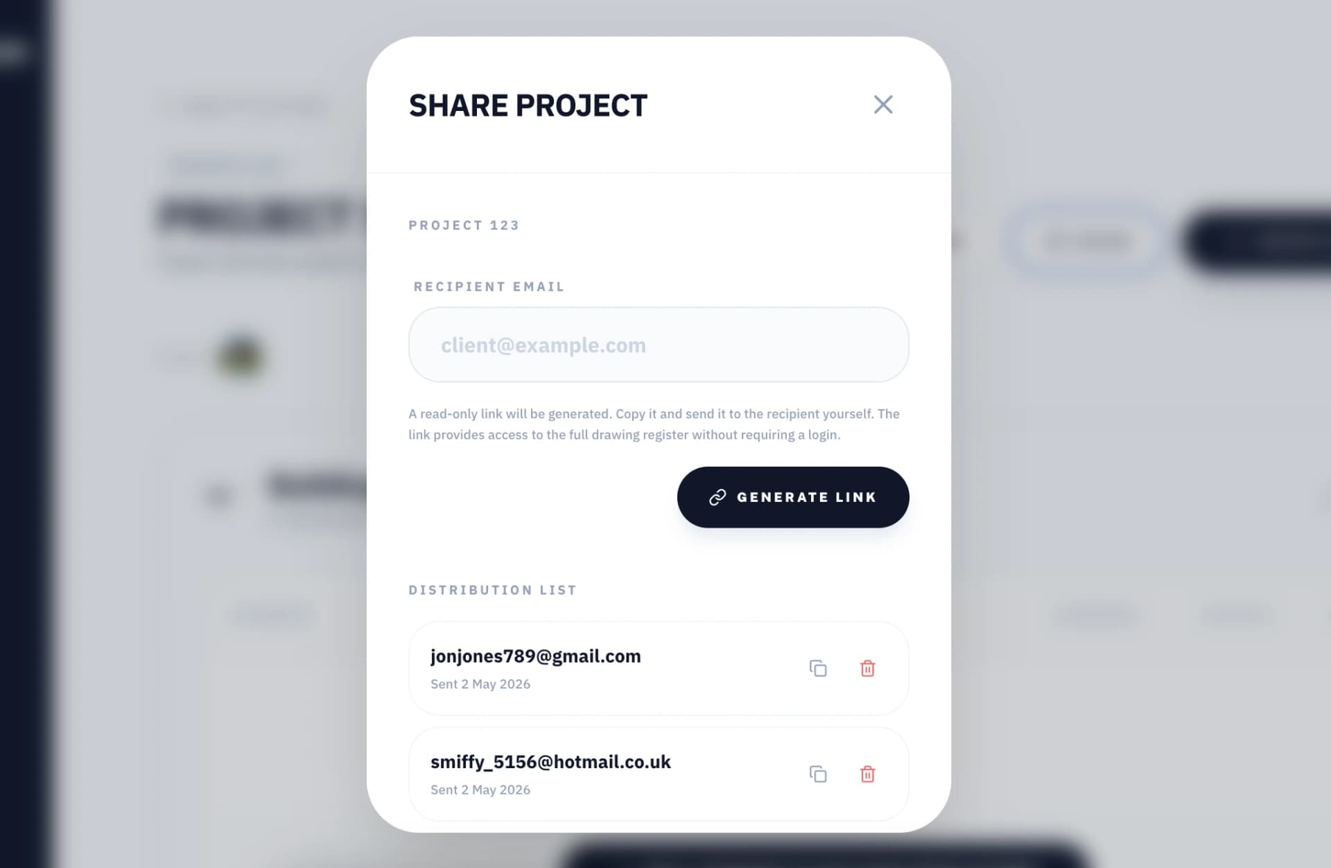 Site changes feed showing issued changes
